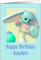 Kayden, Happy Birthday Bunny card