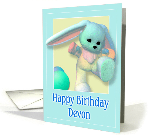 Devon, Happy Birthday Bunny card (386724)