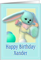 Xander, Happy Birthday Bunny card