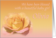 Olivia’s Exquisite Birth Announcement card