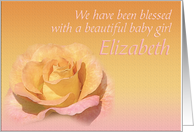 Elizabeth’s Exquisite Birth Announcement card