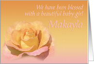 Makayla’s Exquisite Birth Announcement card