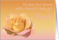 Nicole’s Exquisite Birth Announcement card