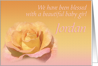 Jordan’s Exquisite Birth Announcement card
