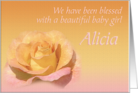 Alicia’s Exquisite Birth Announcement card