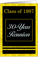 Class of 1987, 30th Reunion Invitation card