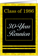 Class of 1986, 30th Reunion Invitation card