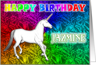 Jazmine Unicorn Dreams Birthday card