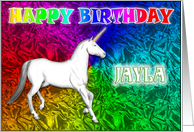 Jayla Unicorn Dreams Birthday card