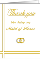 Maid of Honor, Thank you card