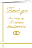 Honorary Bridesmaid, Thank you card
