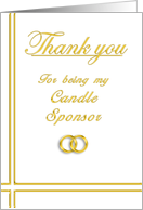 Candle Sponsor, Thank you card