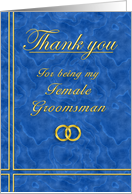 Female Groomsman, Thank you card