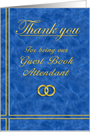 Guest Book Attendant, Thank you card