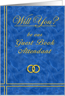 Please Be Our Guest Book Attendant card