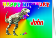 John, T-rex Birthday Card eater card