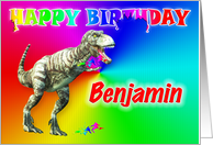 Benjamin, T-rex Birthday Card eater card