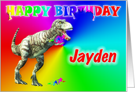 Jayden, T-rex Birthday Card eater card