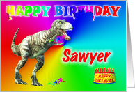 Sawyer, T-rex Birthday Card Eater card