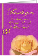 Guest Book Attendant Thank you card