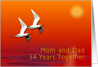 34th Anniversary Mom and Dad card