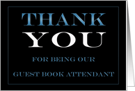 Guest Book Attendant Thank you card