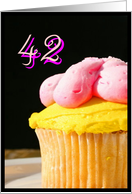 Happy 42nd Birthday muffin card