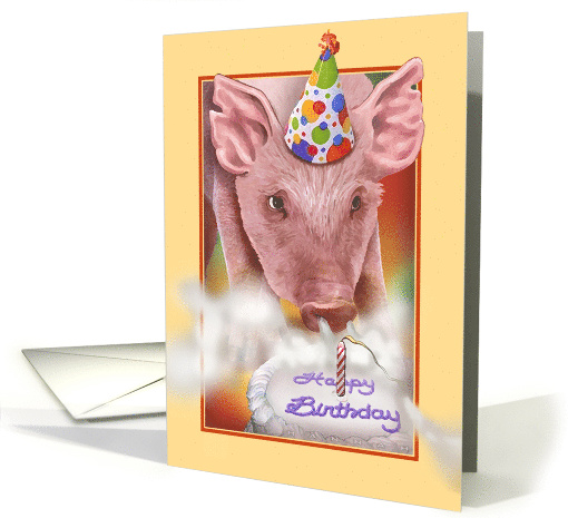 Happy Birthday Pig card (324977)