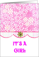Baby Girl Announcement card