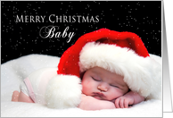 Merry Christmas Baby, Baby Sleeping with Santa Hat card