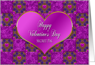 Valentine’s Day, Secret Pal, Purple Ornate Hearts card