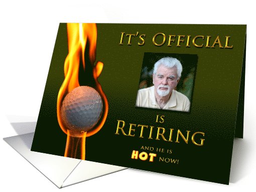 RETIREMENT - INVITATION - SURPRISE - GOLF - PHOTO INSERT card