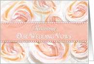 Wedding Vow Renewal Invitation - Artistic Pink/Peach Roses card