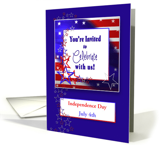 PATRIOTIC INVITATION - STARS STRIPES - TEXT AREA - PERSONALIZE card