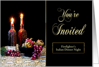 You’re Invited, RomanticTable Setting, Wax Dripping Candles, Grapess card