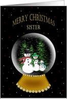 MERRY CHRISTMAS - sister - SNOW GLOBE card