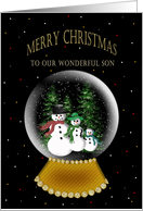 MERRY CHRISTMAS - TO OUR WONDERFUL SON - SNOW GLOBE card