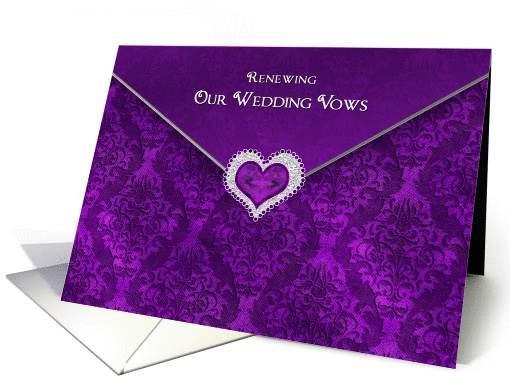 Renewing Wedding Vows - Invitation - Purple (Faux Gems) card (1232984)