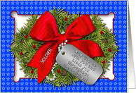 HAPPY HOLIDAYS - Patriotic - SOLDIER - Dog Tags/ card