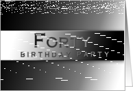 Birthday Party Invitation - 40th - Gradient Charcoal Gray - Classy card