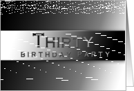 Birthday Party Invitation - 30th - Gradient Charcoal Gray - Classy card