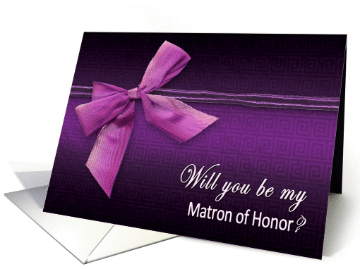 MATRON OF HONOR - Bridal Request - Purple/Bow card (1265466)