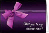 MATRON OF HONOR - Bridal Request - Purple/Bow card