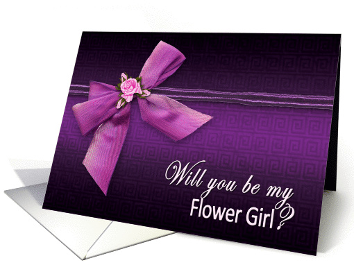 FLOWER GIRL - Bridal Request - Purple/Bow card (1265476)
