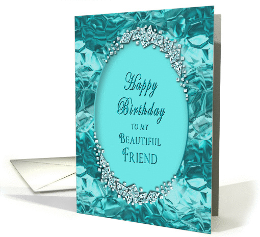 BIRTHDAY - Friend - Blue Ice Gems Faux card (1270238)