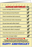 HAPPY ANNIVERSARY - Marriage Questionnaire - Humor card