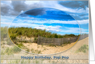 BIRTHDAY POP POP Scenic Beach with Oval Inset card