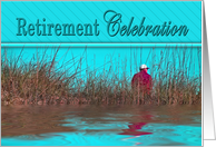 RETIREMENT CELEBRATION INVITATION - Man sitting by Water card