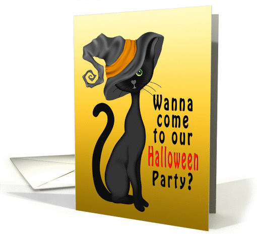 Halloween Party Invitation - Kids - Black Cat card (1319198)