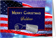 Christmas - Patriotic - Soldier - Flag - Snow card